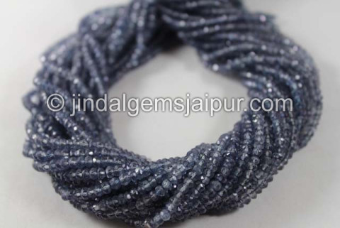 Iolite Quartz Faceted Roundelle Shape Beads